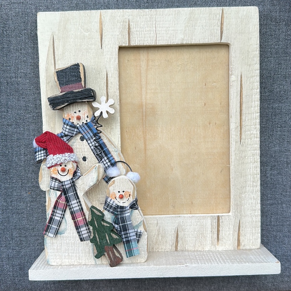 ☃️ Rustic Snowmen Picture Frame ❄️